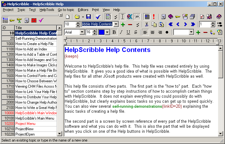 Click to view HelpScribble 7.8.1 screenshot